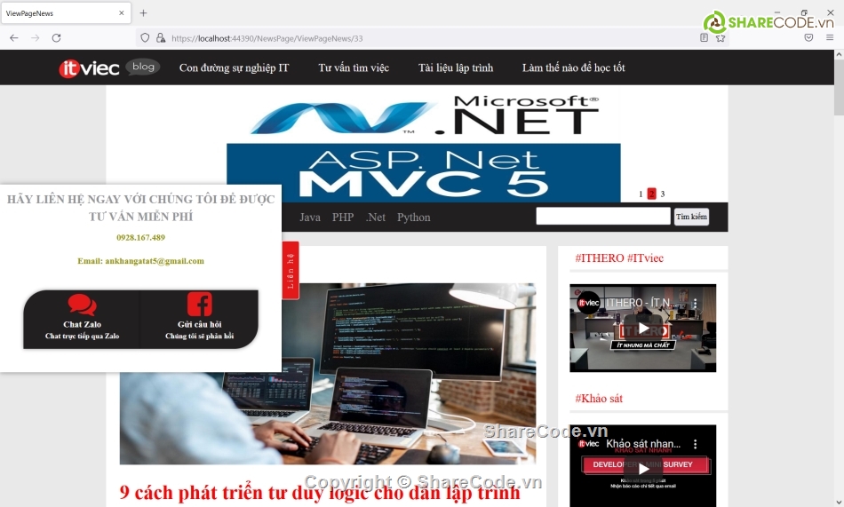 web tin tức,code web tin tức công nghệ,Full code asp web tin tức,ASP.Net,SQL,Linq