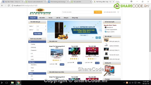 thương mại điện tử,web thương mại điện tử,web bán hàng php,code web thương mại điện tử php,web bán điện lạnh