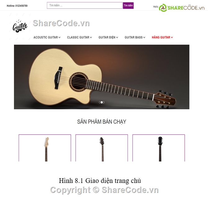 Website bán đàn,Website bán đàn Guitar,Website bán đàn Guitar PHP,Code Website bán đàn Guitar PHP