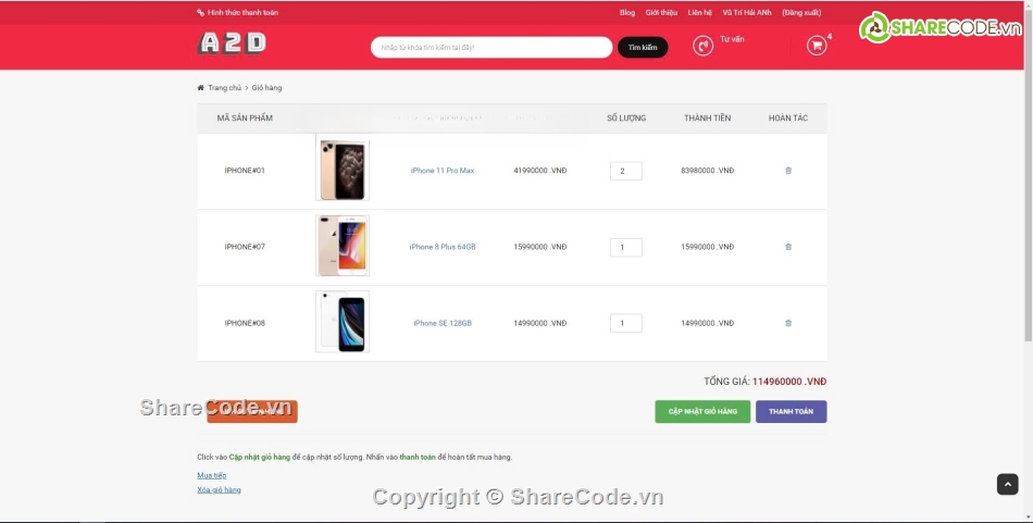 php thuần,web php,Code web bán hàng