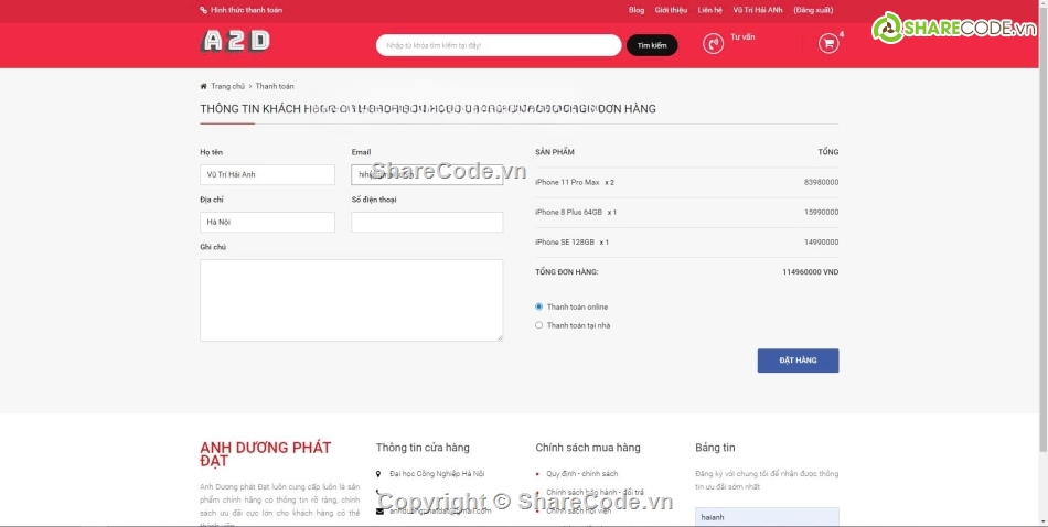 php thuần,web php,Code web bán hàng