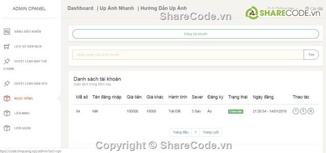 Code bán nick,Code bán nick tổng hợp,Web bán nick game,Web bán acc game,Shop nick game