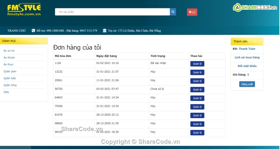 code bán áo quần,Website bán quần áo,Code Website bán thời trang