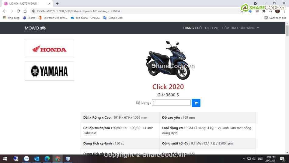 web bán xe máy PHP,Code web bán xe máy,Code PHP bán xe máy