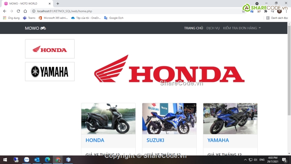web bán xe máy PHP,Code web bán xe máy,Code PHP bán xe máy