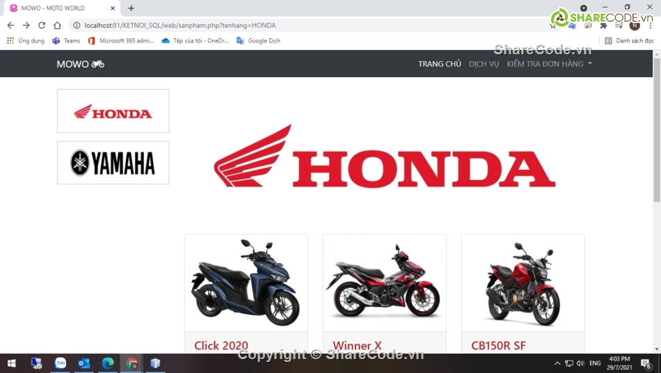 web bán xe máy PHP,Code web bán xe máy,Code PHP bán xe máy