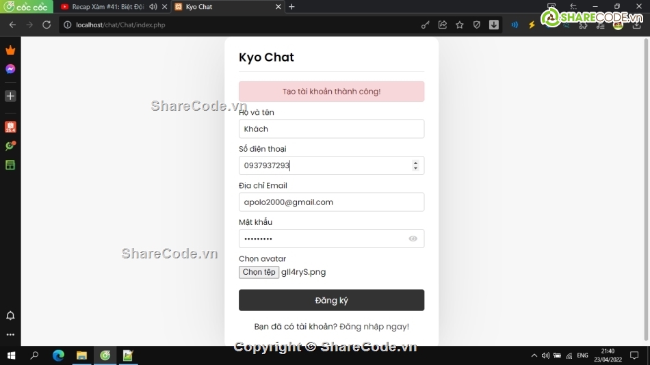 Chat Realtime,Webstie PHP,php thuần,PHP Realtime