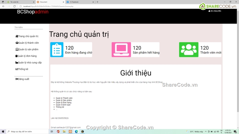 Website bán hàng,code php&mysql bán hàng máy tính,Web bán máy tính,Quản lý cửa hàng bán máy tính