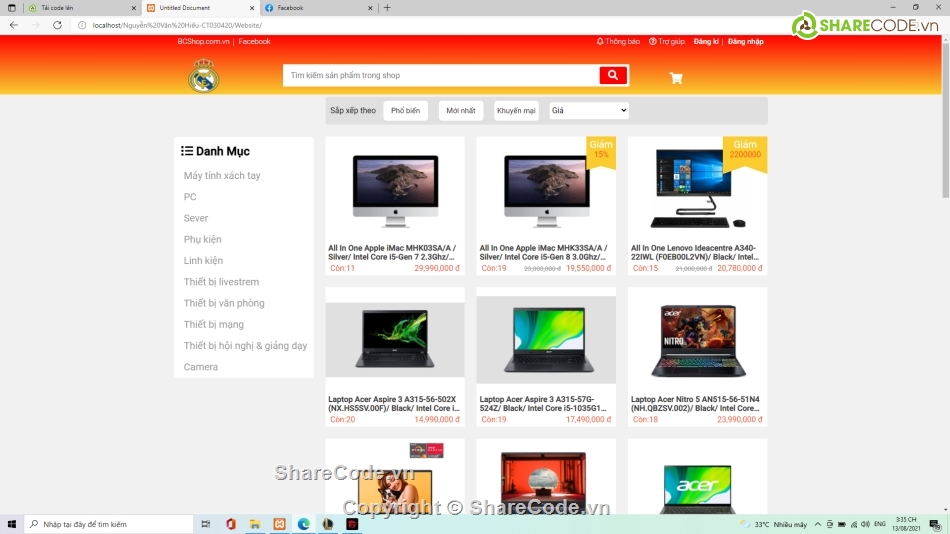 Website bán hàng,code php&mysql bán hàng máy tính,Web bán máy tính,Quản lý cửa hàng bán máy tính
