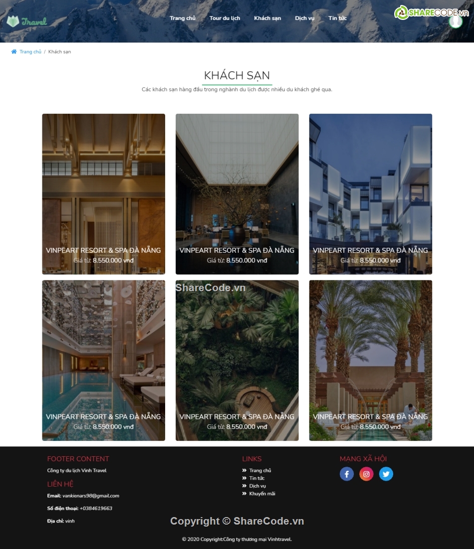 Code đồ án tour du lịch,Code website du lịch,Code Website đặt tour du lịch