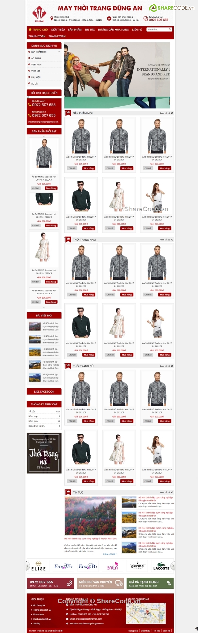Web giới thiệu,Code bán quần áo,website giới thiệu quần áo