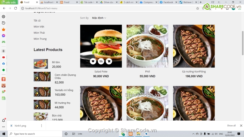 code web ẩm thực,website nhà hàng,code ẩm thực