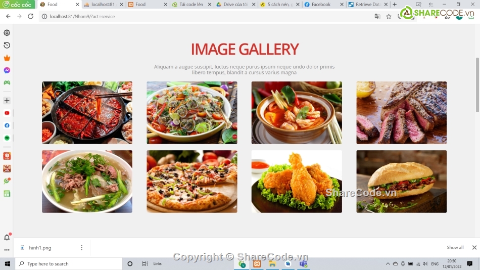 code web ẩm thực,website nhà hàng,code ẩm thực