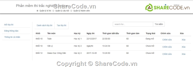 trắc nghiệm trường học,phần mềm thi trắc nghiệm,phần mềm thi trắc nghiệm online cấp 3,full soucer code thi trắc nghiệm,thi trắc nghiệm php,phần mềm quản lý thi php