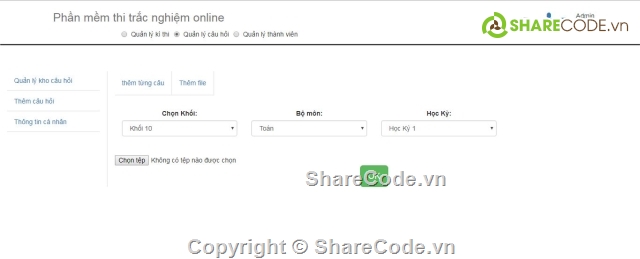 trắc nghiệm trường học,phần mềm thi trắc nghiệm,phần mềm thi trắc nghiệm online cấp 3,full soucer code thi trắc nghiệm,thi trắc nghiệm php,phần mềm quản lý thi php