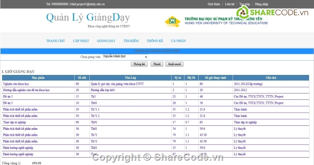 Code quản lý,Website quản lý,phần mền quản lý dạy học,trang quản lý,quản lý giảng dạy,quản lý giờ của giáo viên