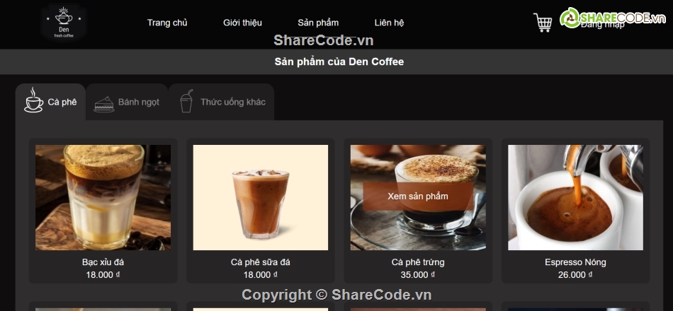 Code web bán cà phê,web bán cafe php,code web bán cà phê MVC,Website bán cà phê php