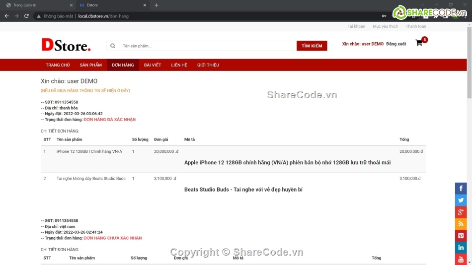 code web bán hàng điện tử php,Code web bán hàng Laravel,Code thương mại điện tử PHP,Code website thương mại điện tử