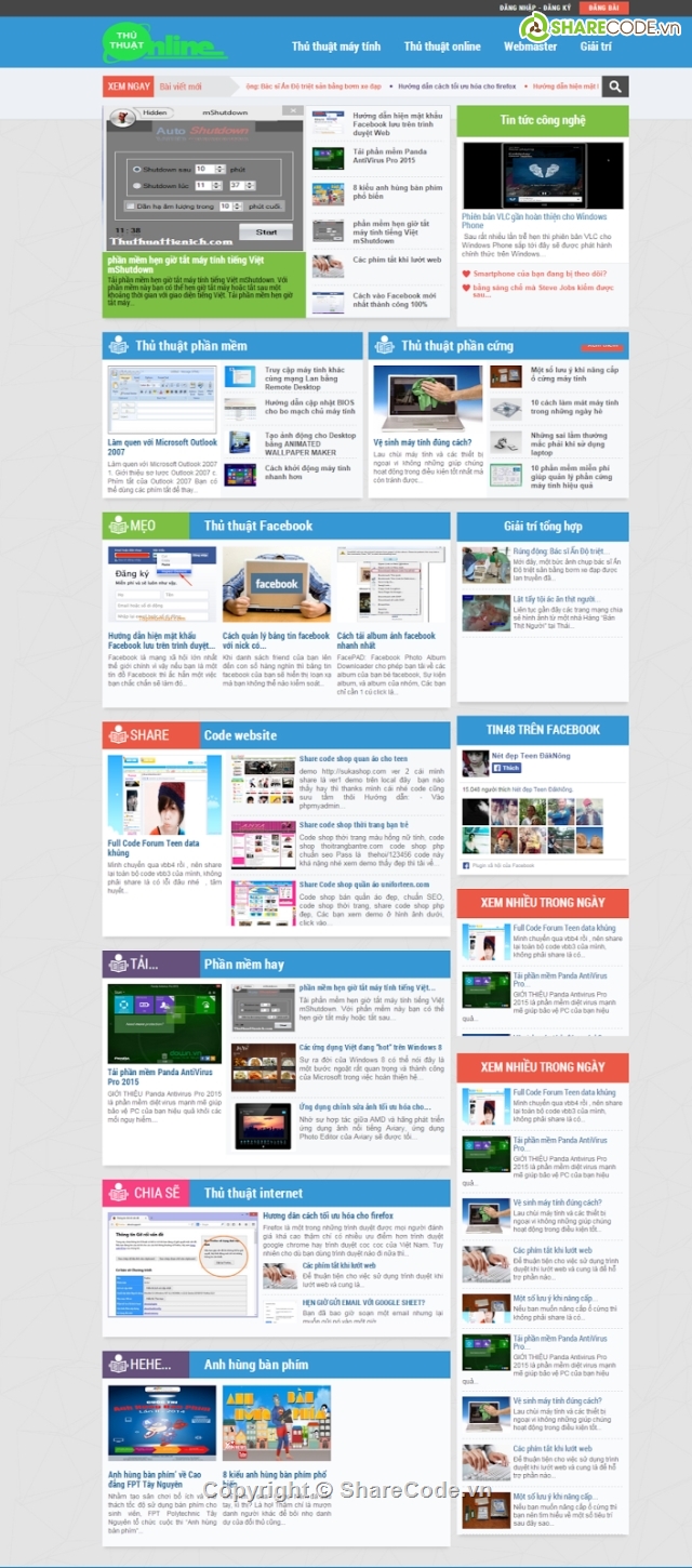 code máy tính,Website tin tức,Đồ án web PHP,Thủ thuật máy tính,web máy tính