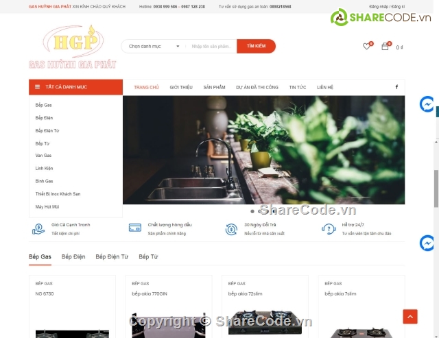 wordpress,full code wordpress,website bán hàng,cửa hàng gas,bán bếp gas