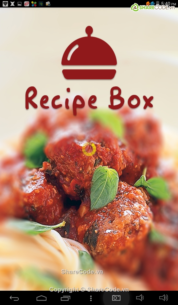 Recipe Box With Material Design,Android platform,Recipe Box,ứng dụng bán hàng,quản lý đồ ăn nhanh