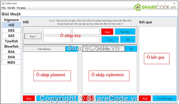 DES,RSA,mã hoá,AES,java swing,SHA