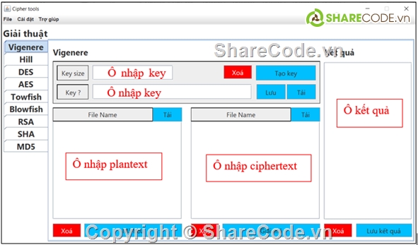 DES,RSA,mã hoá,AES,java swing,SHA