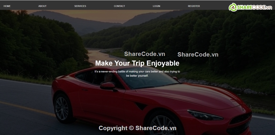 Cổng thông tin,thuê xe,code cho thuê xe php