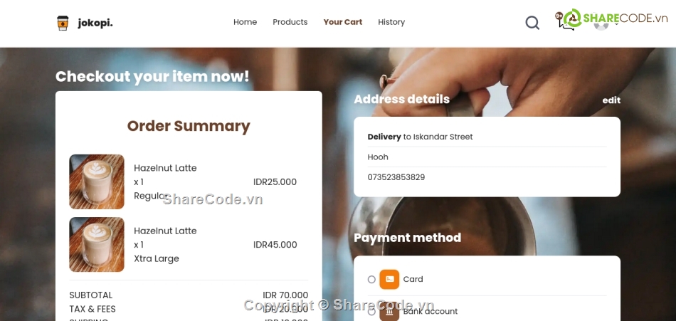 shop bán hàng,bán hàng,cafe,bán cafe,react