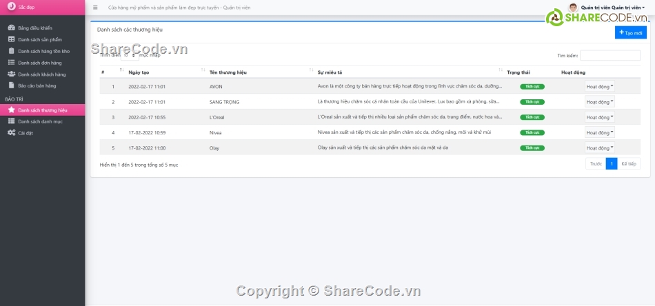 mỹ phẩm,làm đẹp,php