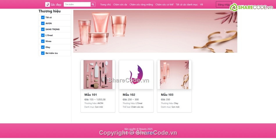 mỹ phẩm,làm đẹp,php