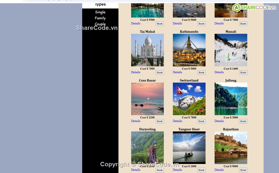 code thương mại  điện tử,book vé,Đặt du lịch