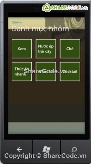Quản lý món ăn,đồ án windows phone,quản lý quán ăn,code quản lý cửa hàng,quản lý thực đơn