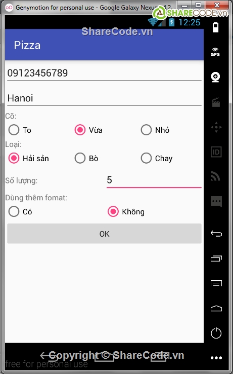 android,Ứng dụng android,Đặt pizza,Pizza,ứng dụng đặt pizza