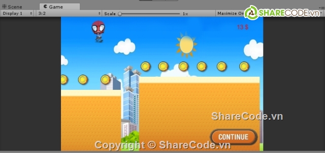 Game Spider run Unity 2D,Game 2d,Unity 2D,Free unity2d,game spider run