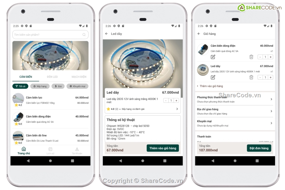 electronics ecommerce android app,code electronic app java,app bán hàng điện tử android