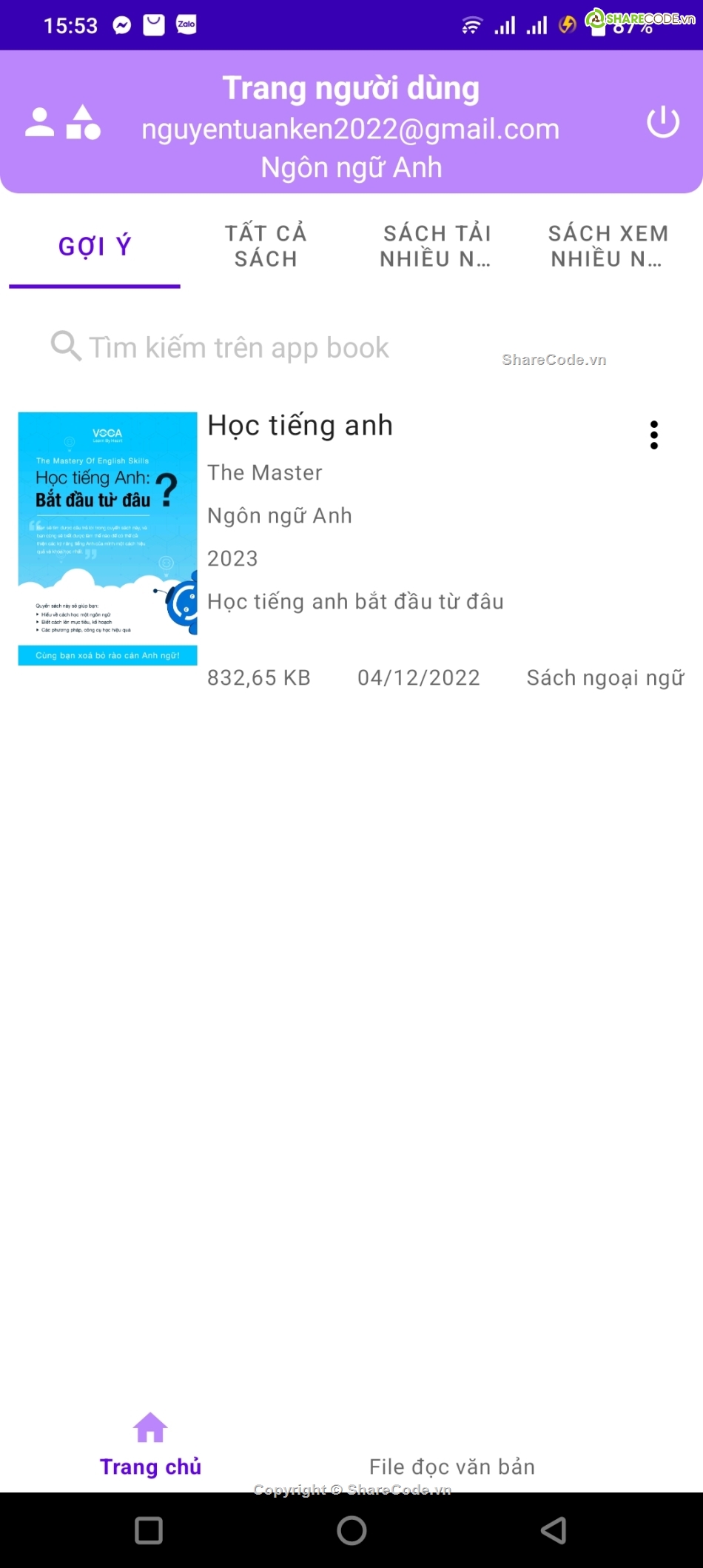 App Android,ebook app,book app,app sách android