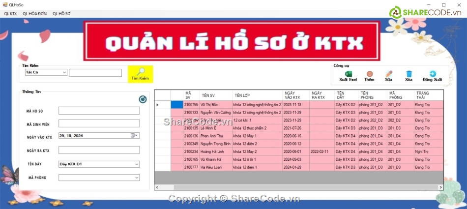 winform c#,hệ thống quản lí kí túc xá winform c#,quản lí kí túc xá,winform sqlserver,kí túc xá