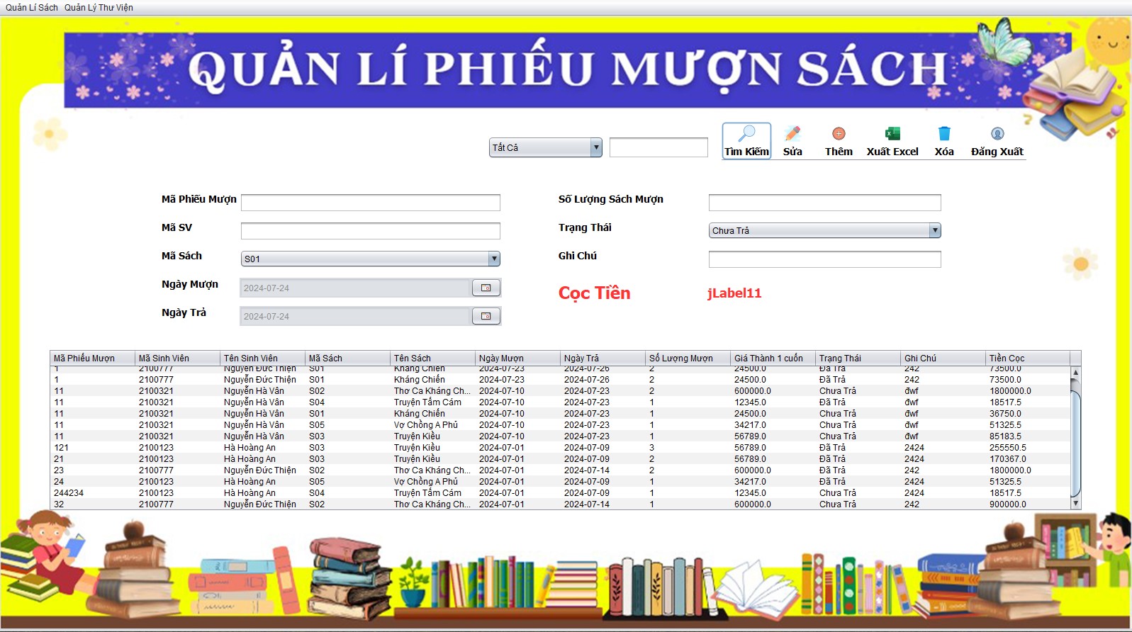 quản lí thư viện,hệ thống quản lí thư viện,java swing,sqlserver,quản lí thư viện java swing,đồ án