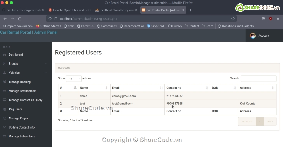 Đồ án,code cho thuê xe php,code cho thuê xe