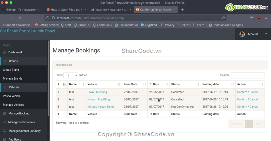 Đồ án,code cho thuê xe php,code cho thuê xe