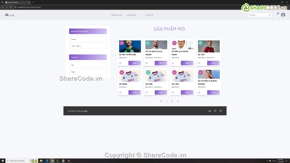web thời trang bóng đá php thuần,web thời trang bóng đá php,web bán đồ thể thao php mvc mysql