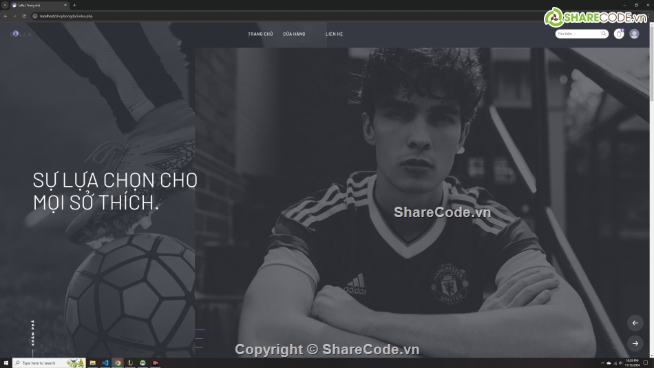 web thời trang bóng đá php thuần,web thời trang bóng đá php,web bán đồ thể thao php mvc mysql