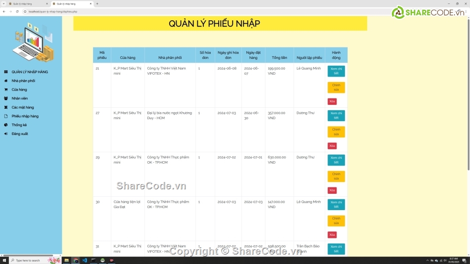 web quản lý,Đồ án quản lý,web php,Đồ án