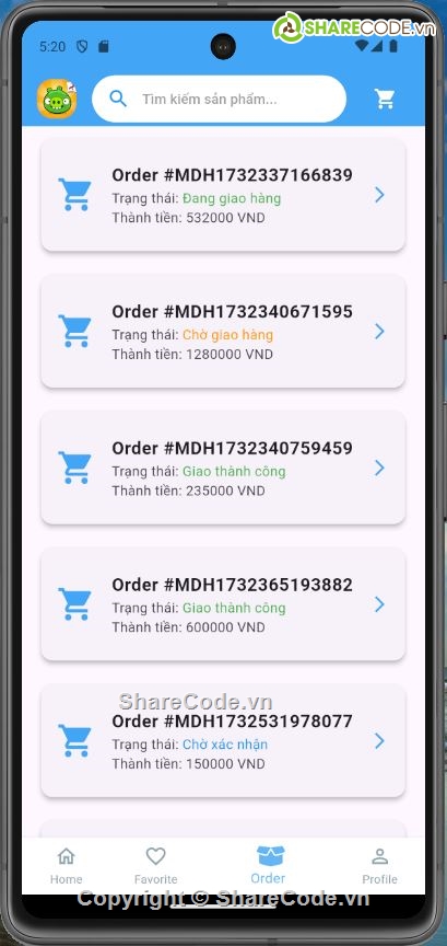 Flutter,App bán hàng,Đồ án