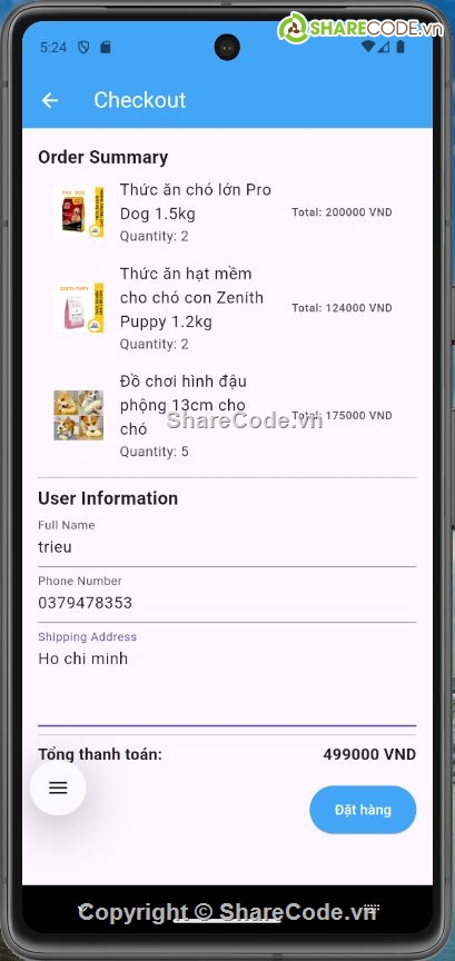 Flutter,App bán hàng,Đồ án