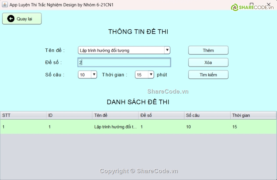 Code thi trắc nghiệm,Phần mềm trắc nghiệm,Phần mềm thi trắc nghiệm php,Code đồ án,Code phần mềm quản lý,Sharecode