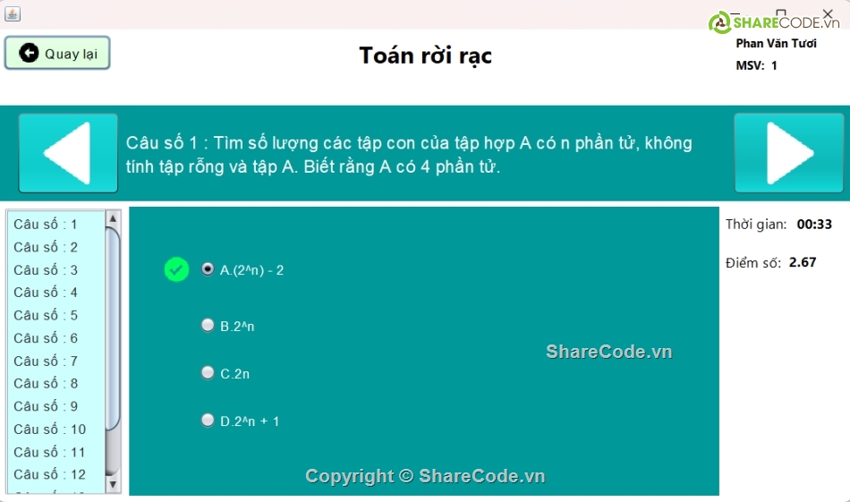 Code thi trắc nghiệm,Phần mềm trắc nghiệm,Phần mềm thi trắc nghiệm php,Code đồ án,Code phần mềm quản lý,Sharecode