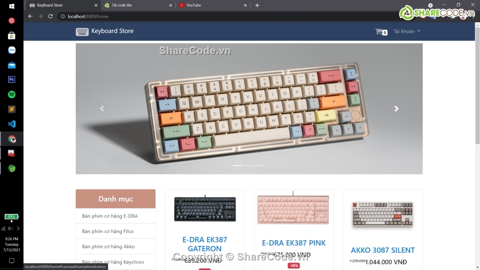 java spring boot,shop bán bàn phím,Website bán bàn phím,website shop bán bàn phím
