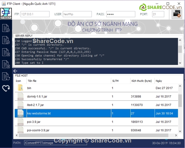 Đồ án,FTP,lập trình mạng,mạng,code lập trình mạng,môn lập trình mạng